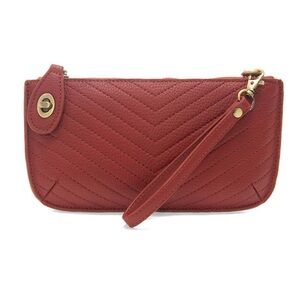 Joy Susan Elegant Red Quilted Wristlet Crossbody Bag